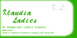 klaudia ladics business card